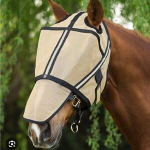 Tan and Black Horse Fly Mask